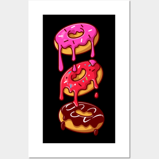 Yummy Floating Melted Doughnut Posters and Art